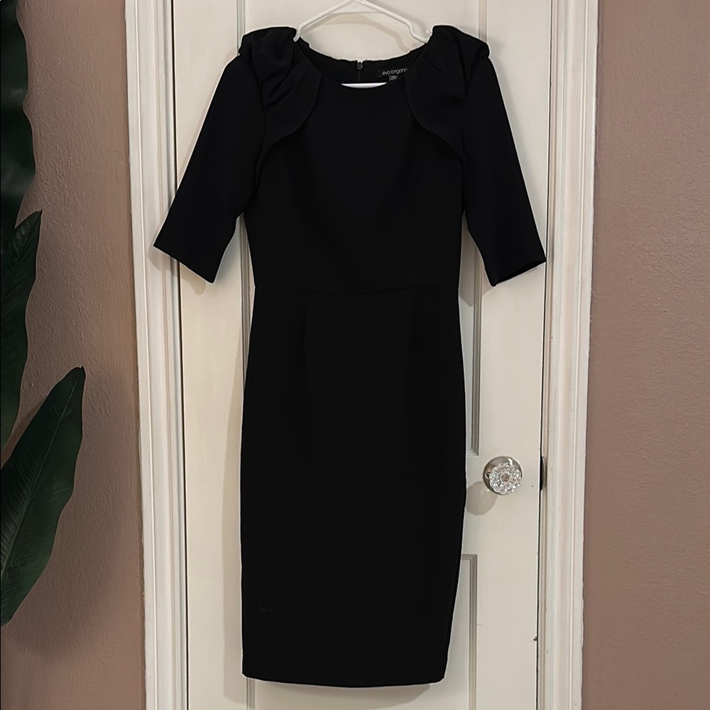 3/4 Sleeve Crepe Sheath Dress